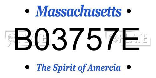 B03757E Massachusetts License Plate