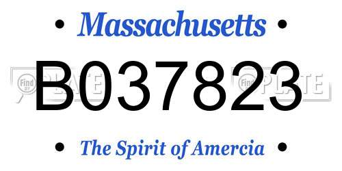 B037823 Massachusetts License Plate