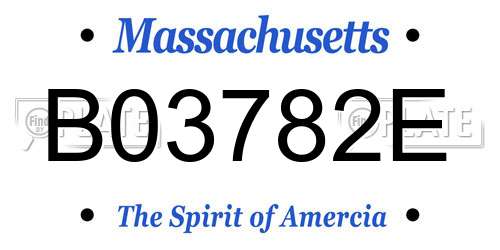B03782E Massachusetts License Plate