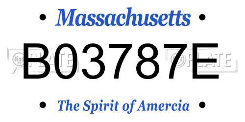 B03787E Massachusetts License Plate