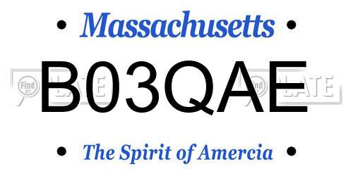 B03QAE Massachusetts License Plate