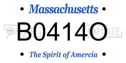 B0414O Massachusetts License Plate