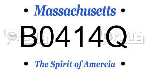 B0414Q Massachusetts License Plate