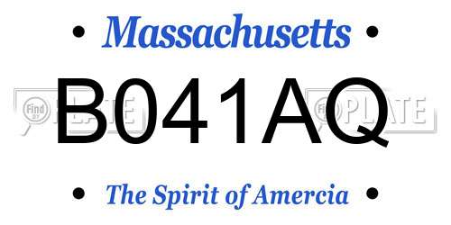 B041AQ Massachusetts License Plate