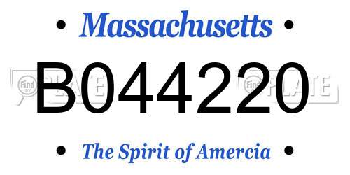 B044220 Massachusetts License Plate