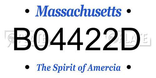 B04422D Massachusetts License Plate
