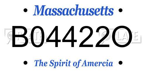 B04422O Massachusetts License Plate