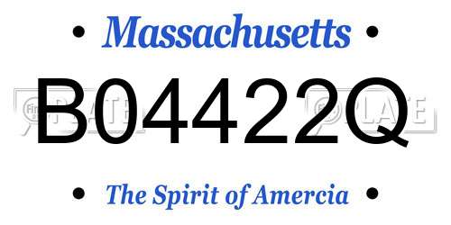 B04422Q Massachusetts License Plate