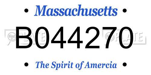 B044270 Massachusetts License Plate