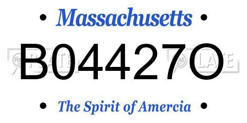 B04427O Massachusetts License Plate