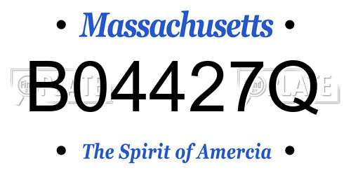 B04427Q Massachusetts License Plate