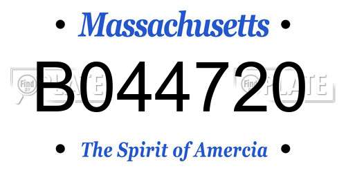 B044720 Massachusetts License Plate