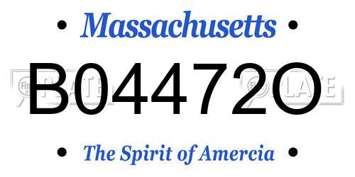 B04472O Massachusetts License Plate