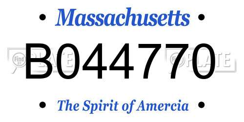 B044770 Massachusetts License Plate