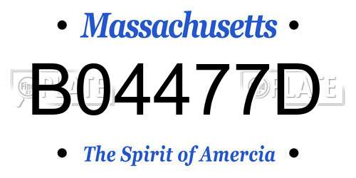 B04477D Massachusetts License Plate