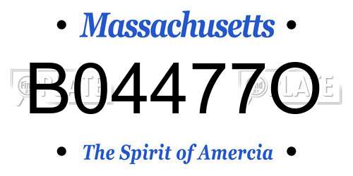 B04477O Massachusetts License Plate