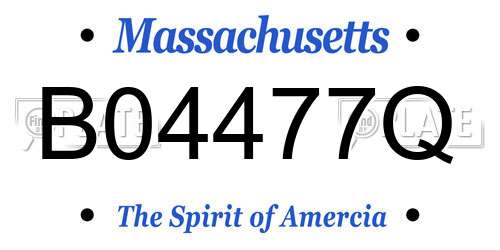 B04477Q Massachusetts License Plate