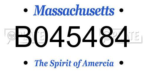B045484 Massachusetts License Plate