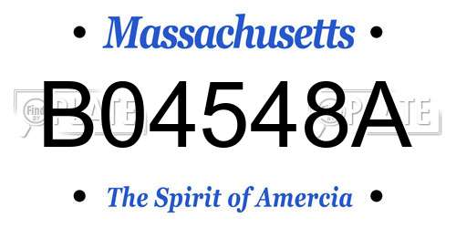 B04548A Massachusetts License Plate