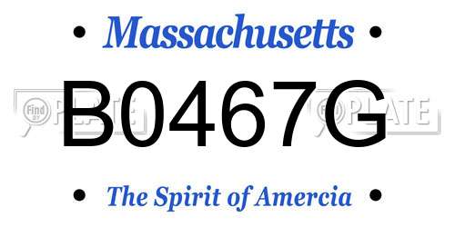 B0467G Massachusetts License Plate
