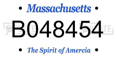 B048454 Massachusetts License Plate