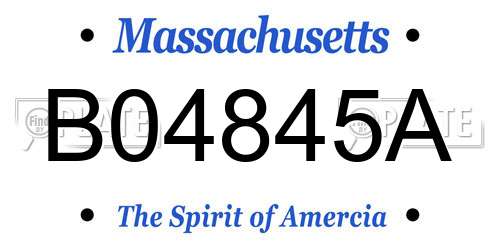B04845A Massachusetts License Plate