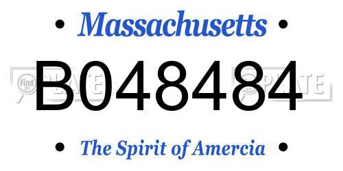 B048484 Massachusetts License Plate