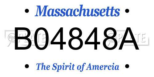 B04848A Massachusetts License Plate