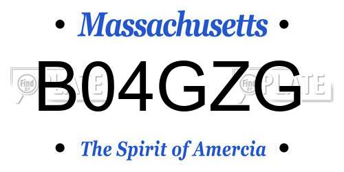 B04GZG Massachusetts License Plate