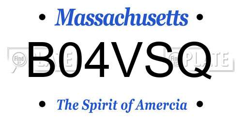 B04VSQ Massachusetts License Plate