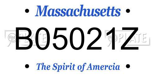 B05021Z Massachusetts License Plate