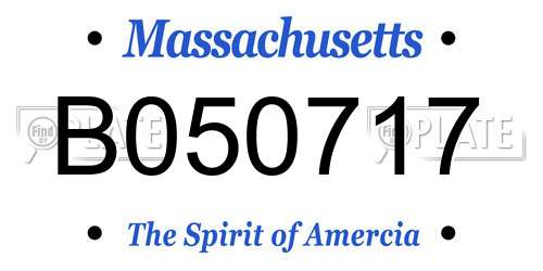 B050717 Massachusetts License Plate