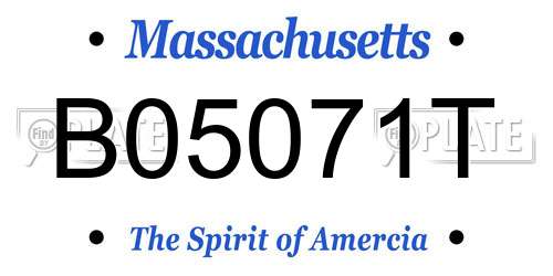 B05071T Massachusetts License Plate