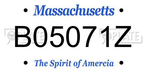 B05071Z Massachusetts License Plate
