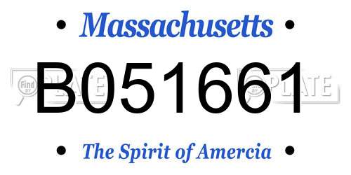 B051661 Massachusetts License Plate