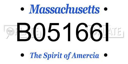 B05166I Massachusetts License Plate