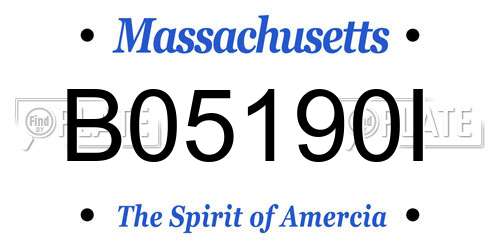 B05190I Massachusetts License Plate