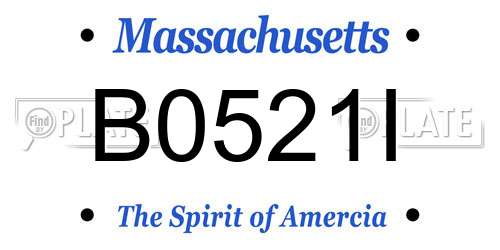 B0521I Massachusetts License Plate