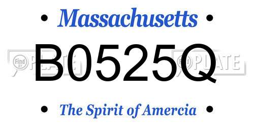 B0525Q Massachusetts License Plate