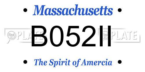 B052II Massachusetts License Plate