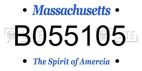 B055105 Massachusetts License Plate