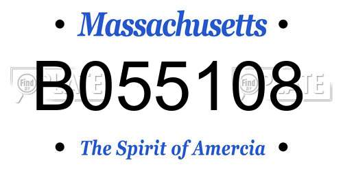 B055108 Massachusetts License Plate