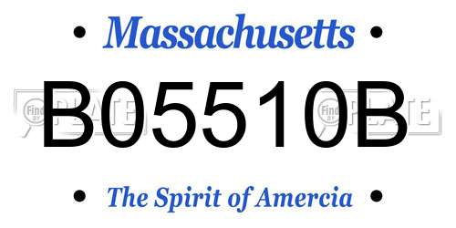 B05510B Massachusetts License Plate