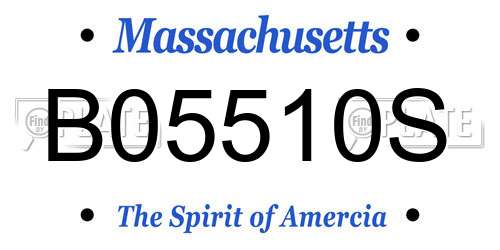 B05510S Massachusetts License Plate