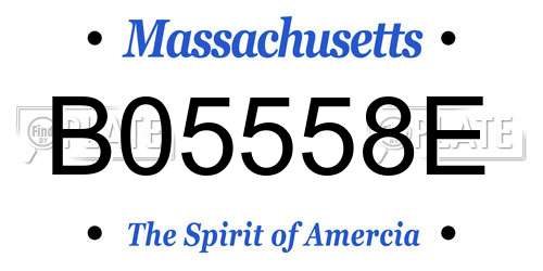 B05558E Massachusetts License Plate