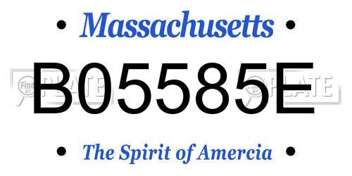 B05585E Massachusetts License Plate