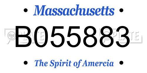 B055883 Massachusetts License Plate