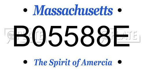 B05588E Massachusetts License Plate
