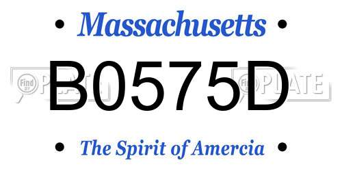 B0575D Massachusetts License Plate