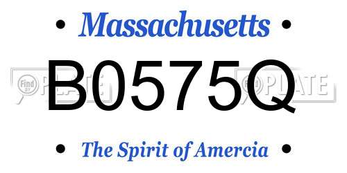 B0575Q Massachusetts License Plate